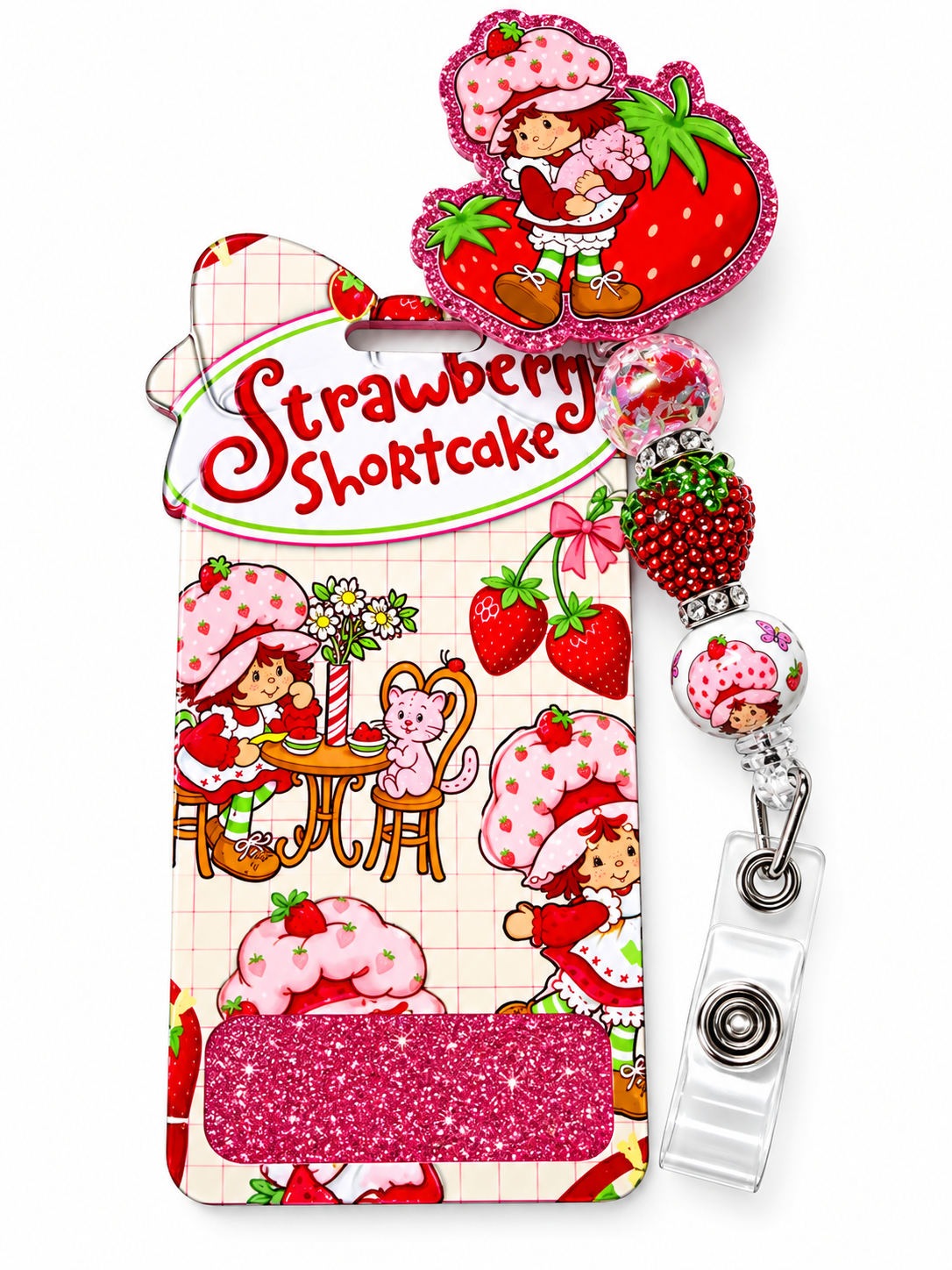 Strawberry Shortcake Badge Reel & Badge Buddy